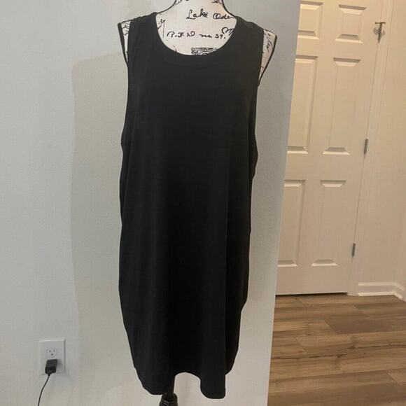 ATHLETA MIDI TANK DRESS UPF 50 POCKETS BLACK SZ XXL TENNIS/PICKLEBALL NORMCORE - Picture 15 of 16